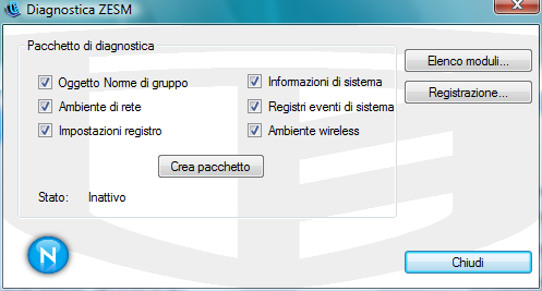 Creazione di un pacchetto di diagnostica