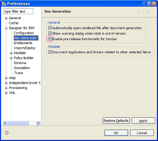 RTF形式でのドキュメント生成を有効にする