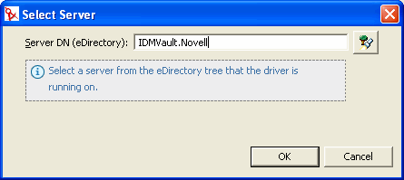 eDirectoryが実行しているサーバを参照します。