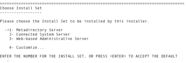 ［インストールセットの選択］ページのオプション