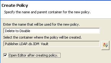 Create Policy Wizard (ポリシー作成ウィザード)