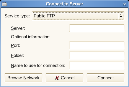 ［Connect to Server］ダイアログボックス