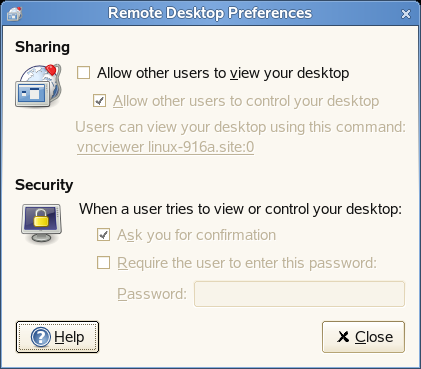 ［Remote Desktop Preferences］(リモートデスクトップ設定)ダイアログ ボックス