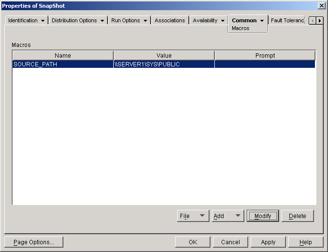 �A�v���P�[�V�����I�u�W�F�N�g>�mCommon�n�^�u>�mMacros�n�y�[�W