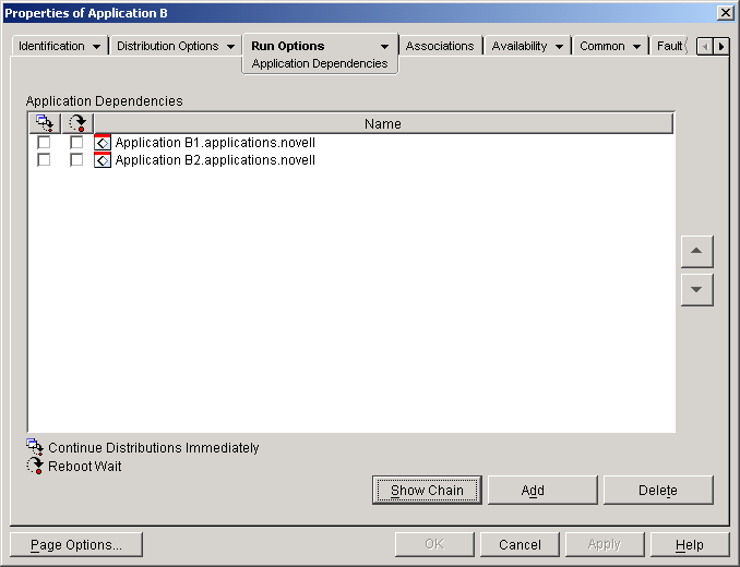 �A�v���P�[�V�����I�u�W�F�N�g�́mApplication Dependencies�n�y�[�W