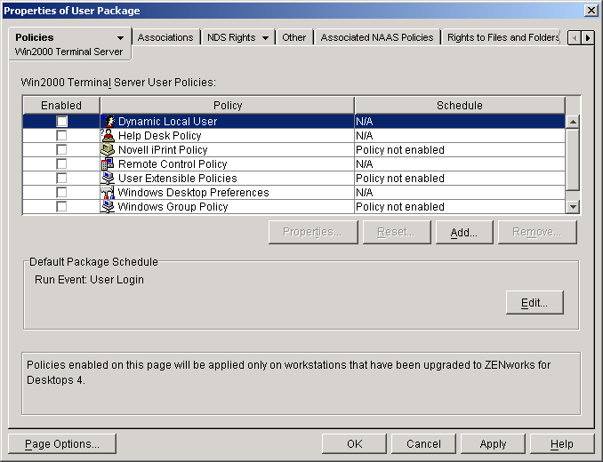 ���[�U�p�b�P�[�W�I�u�W�F�N�g��Win2000�^�[�~�i���T�[�o�|���V�[�y�[�W