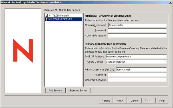 Windows 2000�ɂ��Ă̏����󂯕t����mZfD Middle Tier Server installation�n�_�C�A���O�{�b�N�X�B