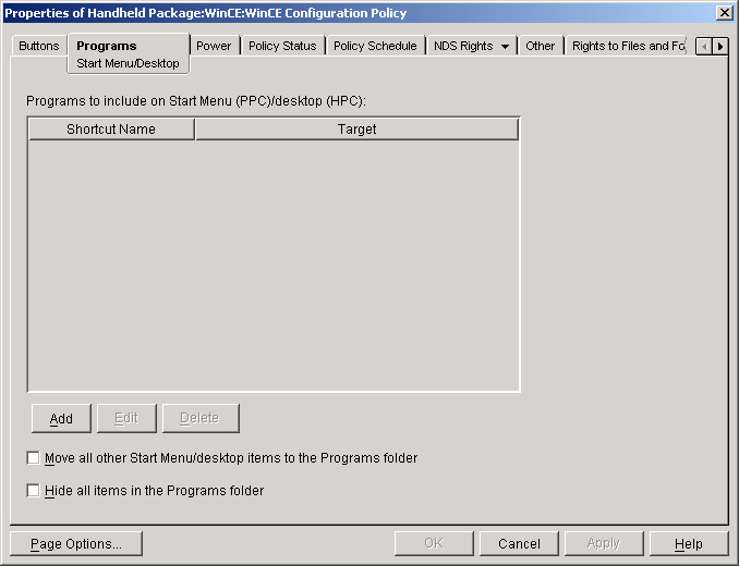 WinCEݒ|V[́mStart Menu/Desktopny[W