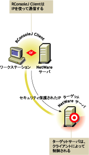 RConsoleJ Client̓ZLeBی삳ꂽIPŃ^[QbgNetWareT[oƒʐM