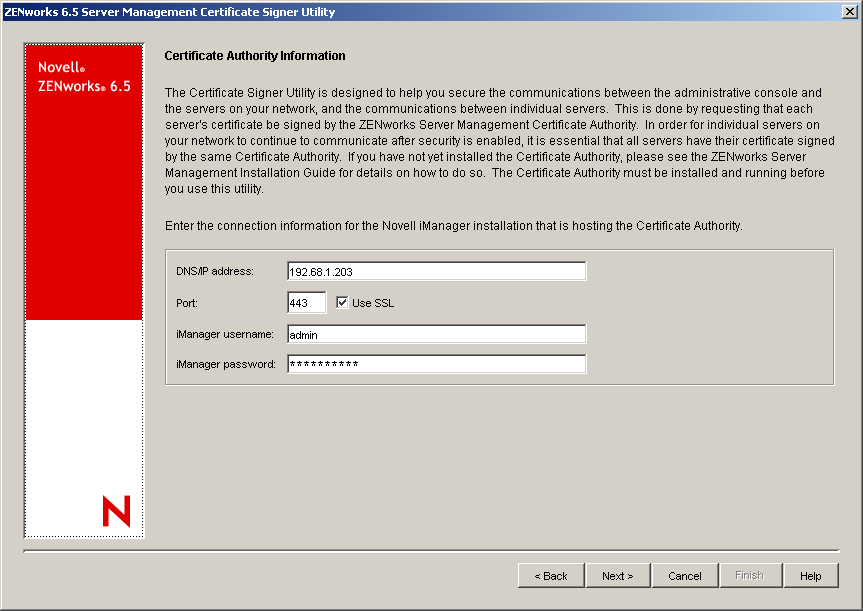 �mCertificate Authority Information�n�y�[�W�B