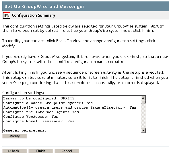 Instalacja strony internetowej GroupWise and Messenger