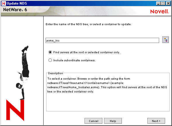 Ekran programu View and Update eDirectory
