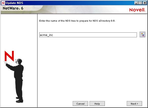 Ekran programu Prepare for eDirectory