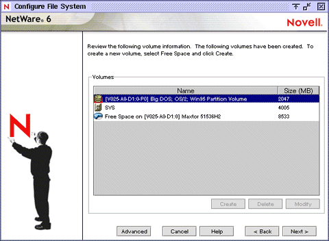 Ekran konfiguracji systemu plik�w