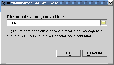 Caixa de diálogo Diretório de Montagem do Linux