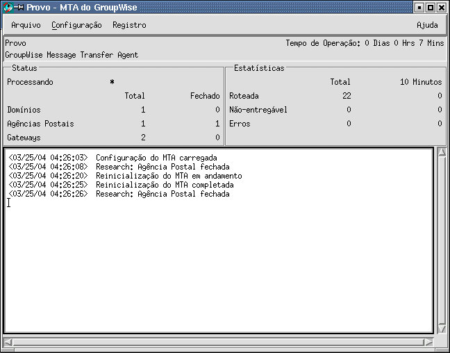 Console do MTA no Linux