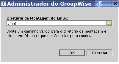 Caixa de diálogo Diretório de Montagem do Linux