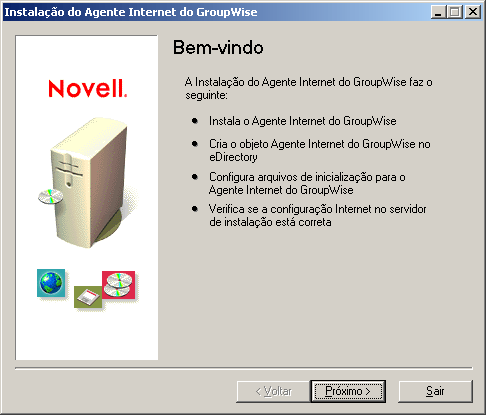 Programa de instalação do Agente Internet