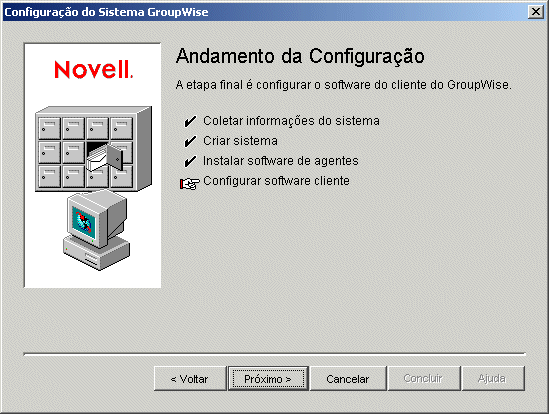 Andamento da Configuração: Configurar Software Cliente