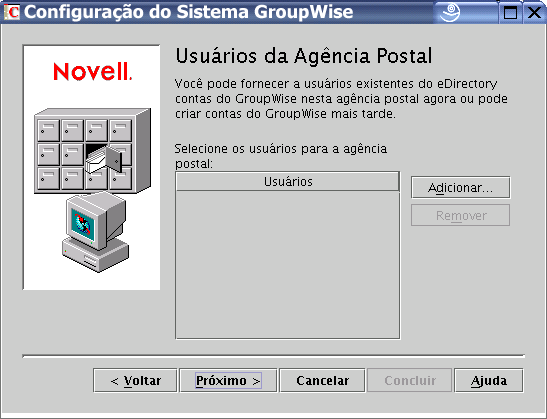 Página usuários da Agência Postal