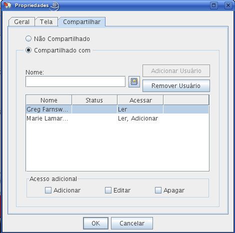 Caixa de diálogo Propriedades da pasta