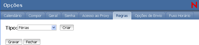 Caixa de diálogo Nova Regra
