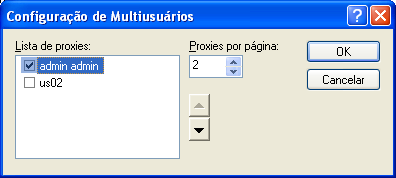 Caixa de diálogo Configuração de Multiusuários