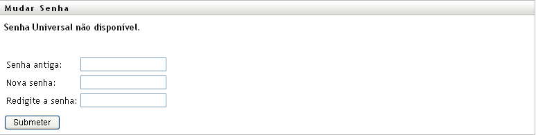 Página Status da Política de Senha