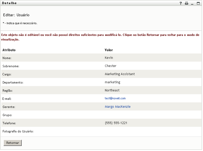  A página Editar Detalhe