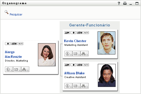 O botão Expandir/Recolher relacionamento atual permite alternância. Este é um exemplo da tela Expandir.