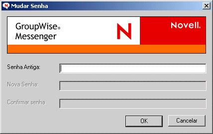 Caixa de di�logo Mudar Senha