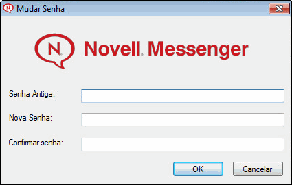 Caixa de diálogo Mudar Senha