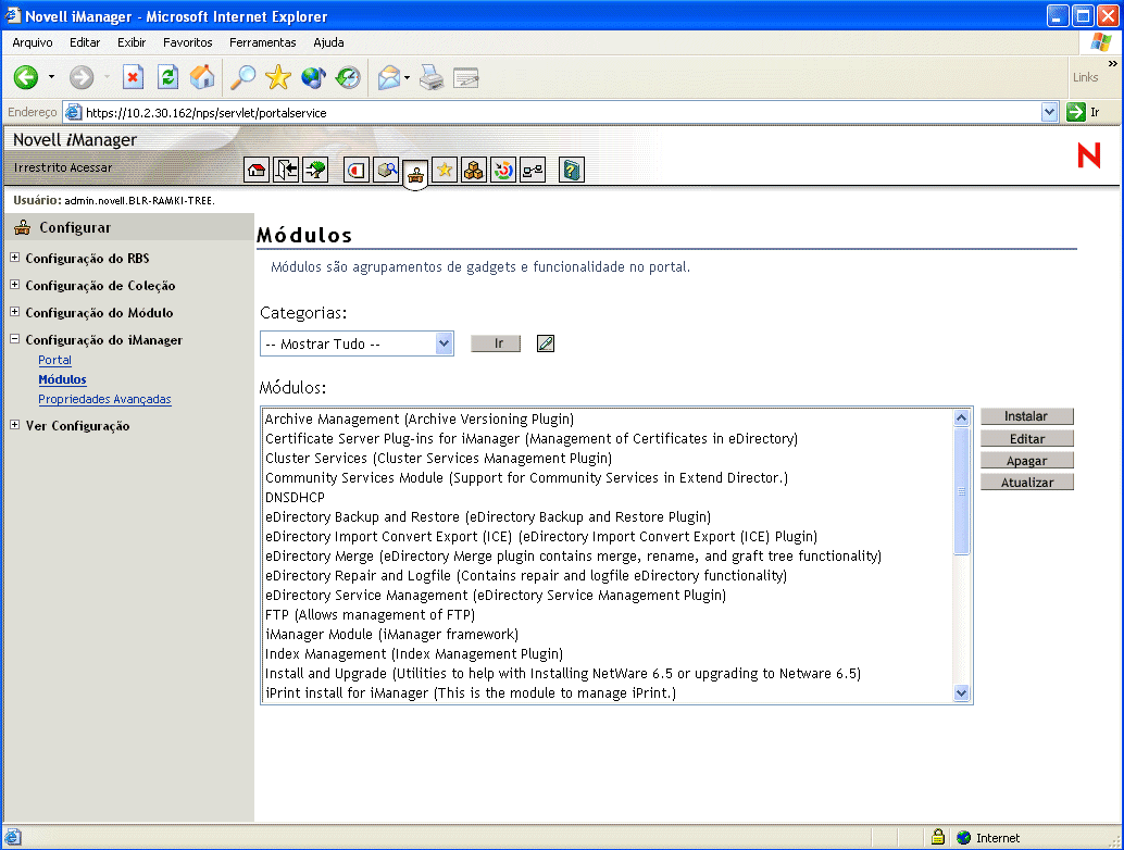 Módulos do iManager