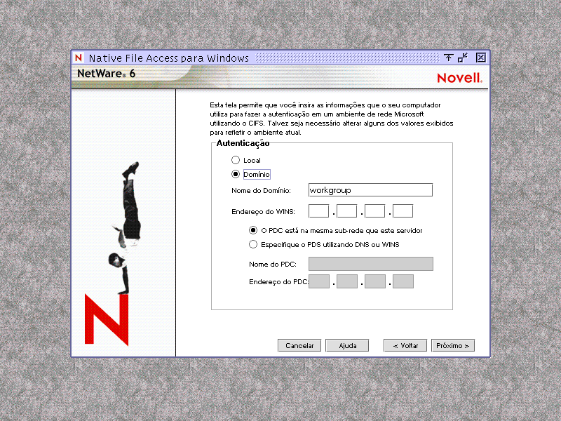 Tela Autenticação de domínio