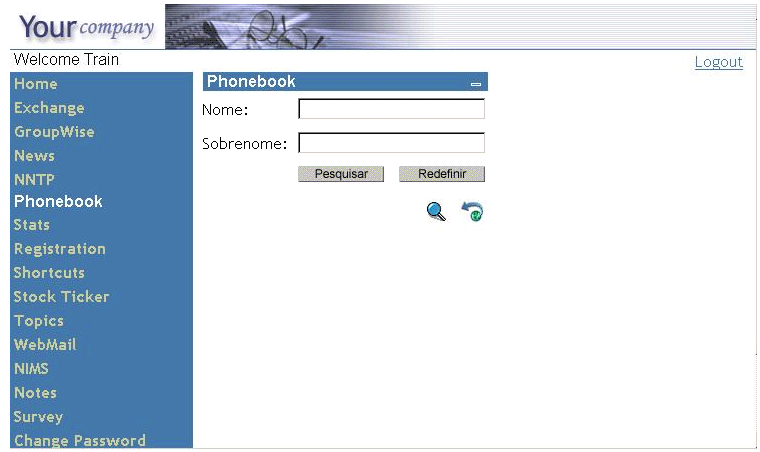 Amostra da interface da Máscara Base