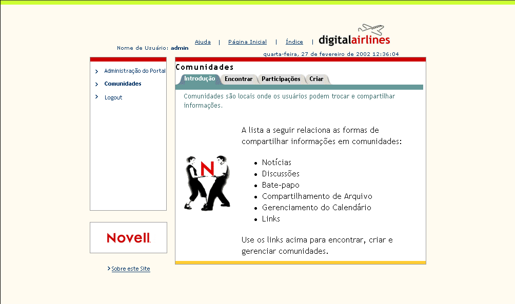 Amostra da interface da máscara Digital Airlines