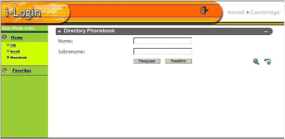 Amostra da interface da m�scara i-Login