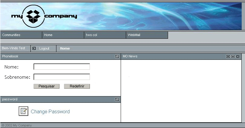 Amostra da interface da máscara Waterbox