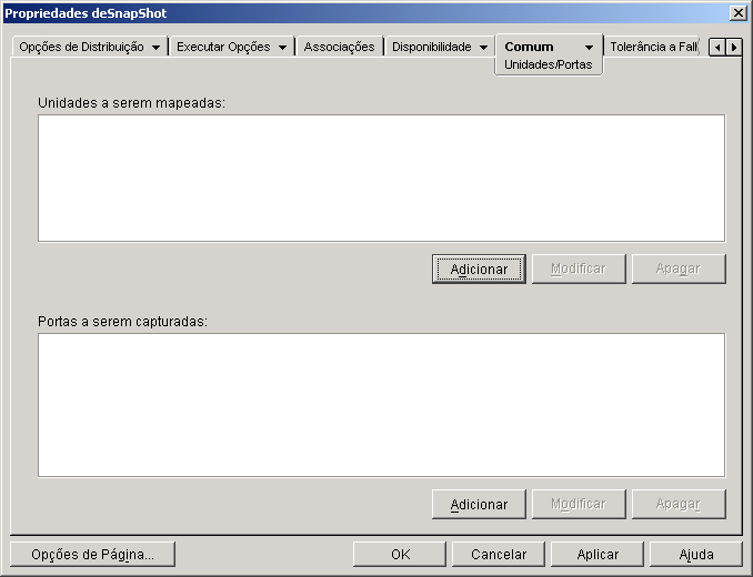 Objeto Aplicativo > guia Comum > página Unidades/Portas