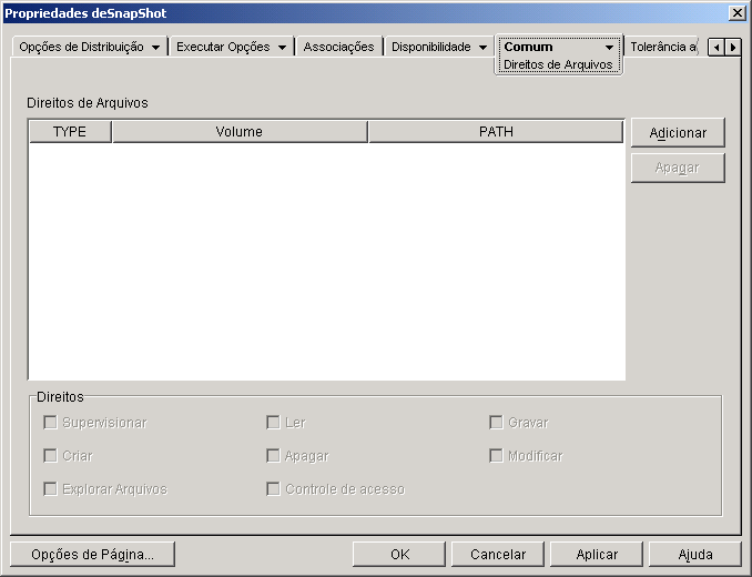 Objeto Aplicativo > guia Comum > página Direitos de Arquivos