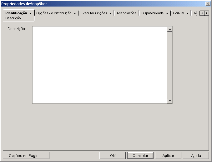 Objeto Aplicativo > guia Identificação > página Descrição