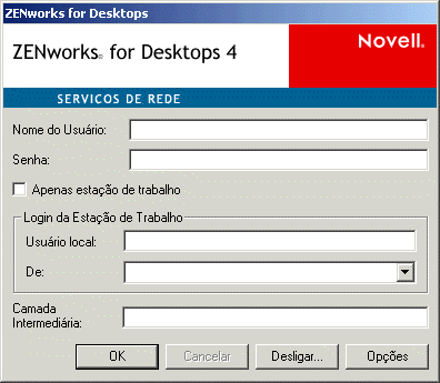 ZfD Management Agent login dialog box.