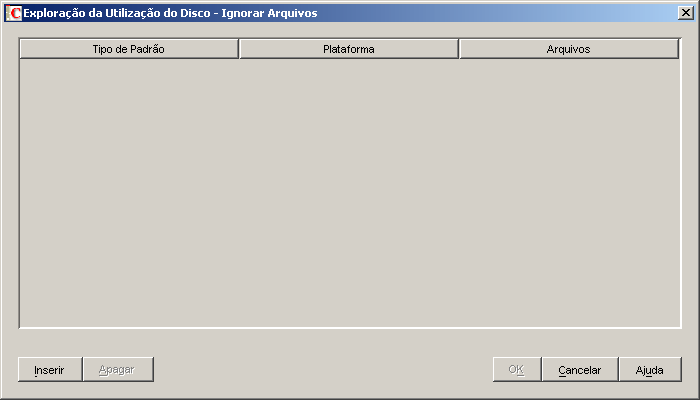 Explorao da Utilizao do Disco - Ignorar Arquivos