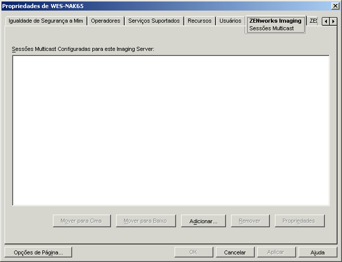 Página Sessão multicast.
