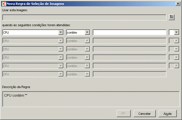 A caixa de dilogo Nova Regra de Seleo de Imagens.
