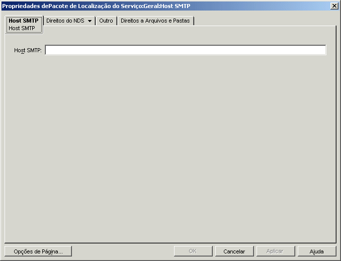 A pgina Host SMTP da poltica de Host SMTP.