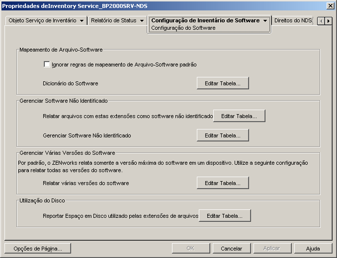 Pgina Configurao do Software