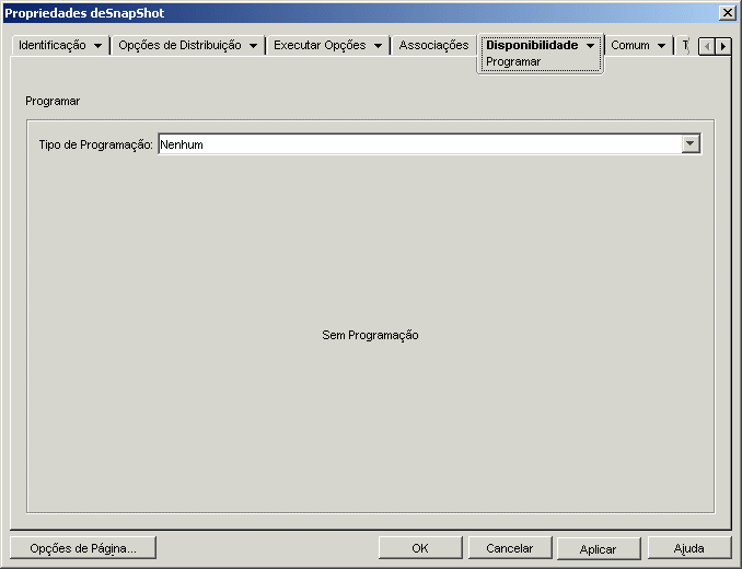 Objeto Aplicativo > guia Disponibilidade > pgina Programar