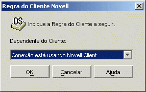 Caixa de dilogo Regra do Cliente Novell