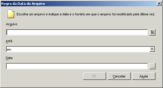 Caixa de dilogo Regra da Data do Arquivo